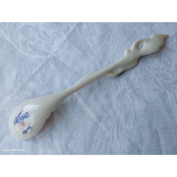 Franz porcelain demitasse spoon in original box Blossoms Daisy pink flower NIB - Picture 3 of 8